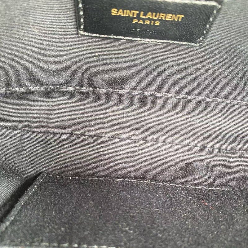 YSL 全皮腰包  白色金扣牛皮25*13*9  98新配件塵袋-8