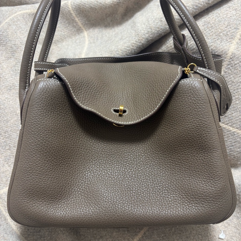 ［二手正貨］Hermes Lindy 26 大象灰金扣-1