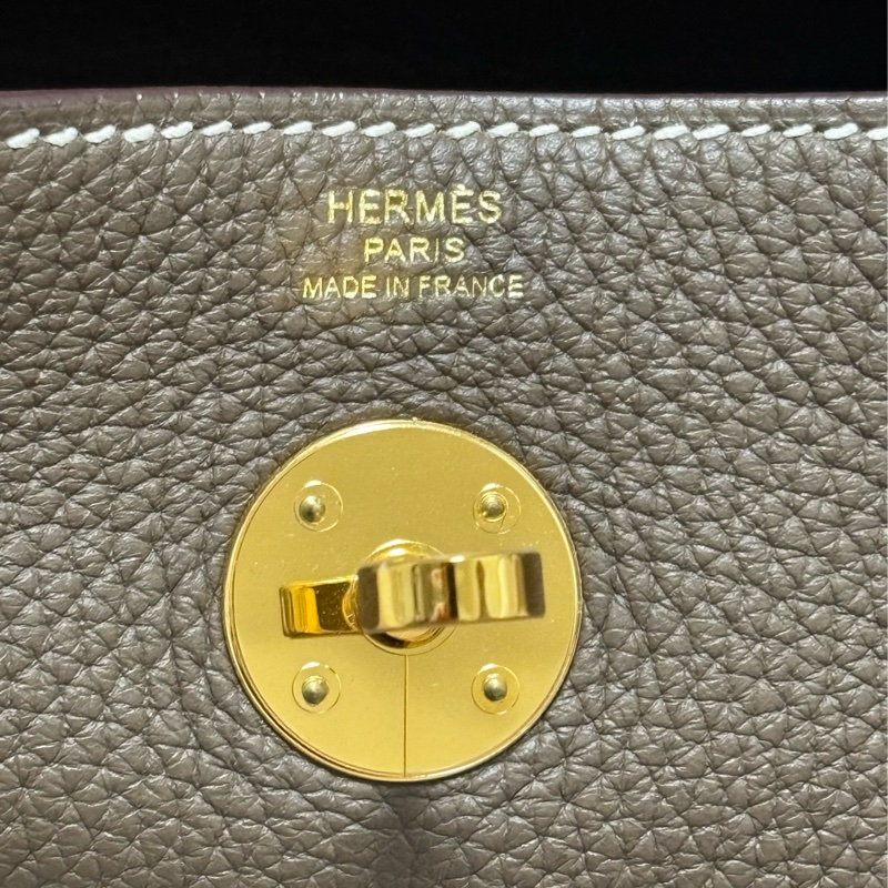 ［二手正貨］Hermes Lindy 26 大象灰金扣-2