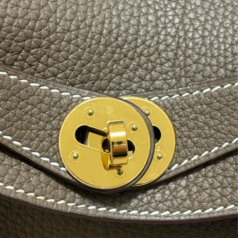 ［二手正貨］Hermes Lindy 26 大象灰金扣-3