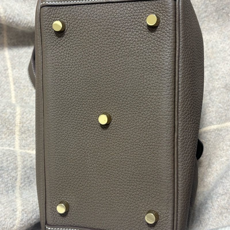 ［二手正貨］Hermes Lindy 26 大象灰金扣-10