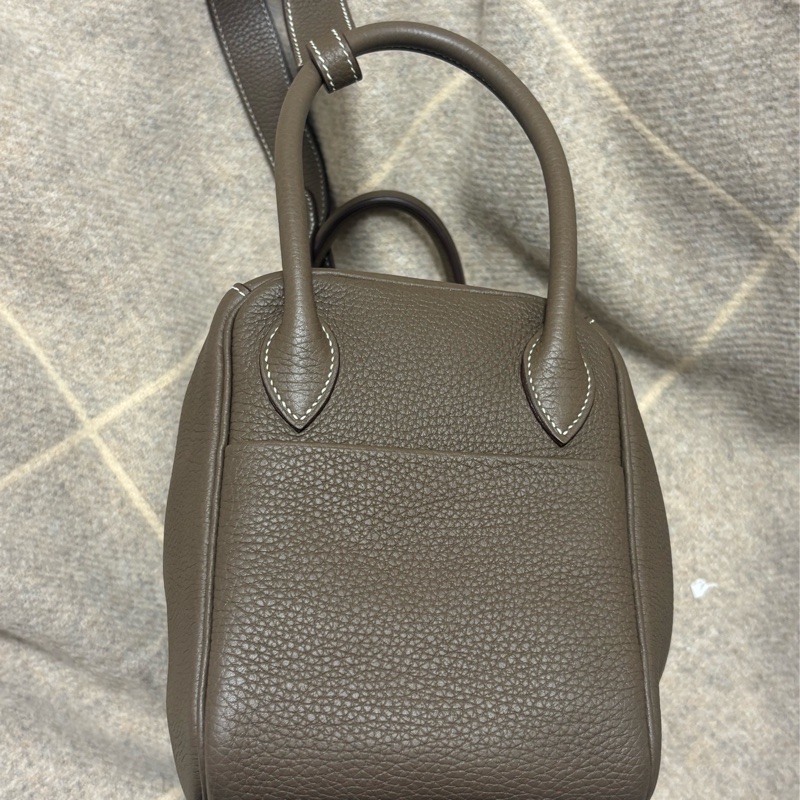 ［二手正貨］Hermes Lindy 26 大象灰金扣-11