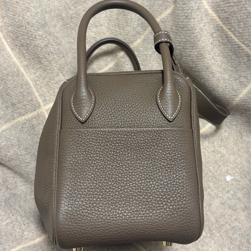 ［二手正貨］Hermes Lindy 26 大象灰金扣-12
