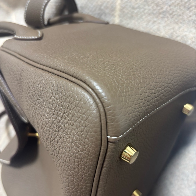 ［二手正貨］Hermes Lindy 26 大象灰金扣-16