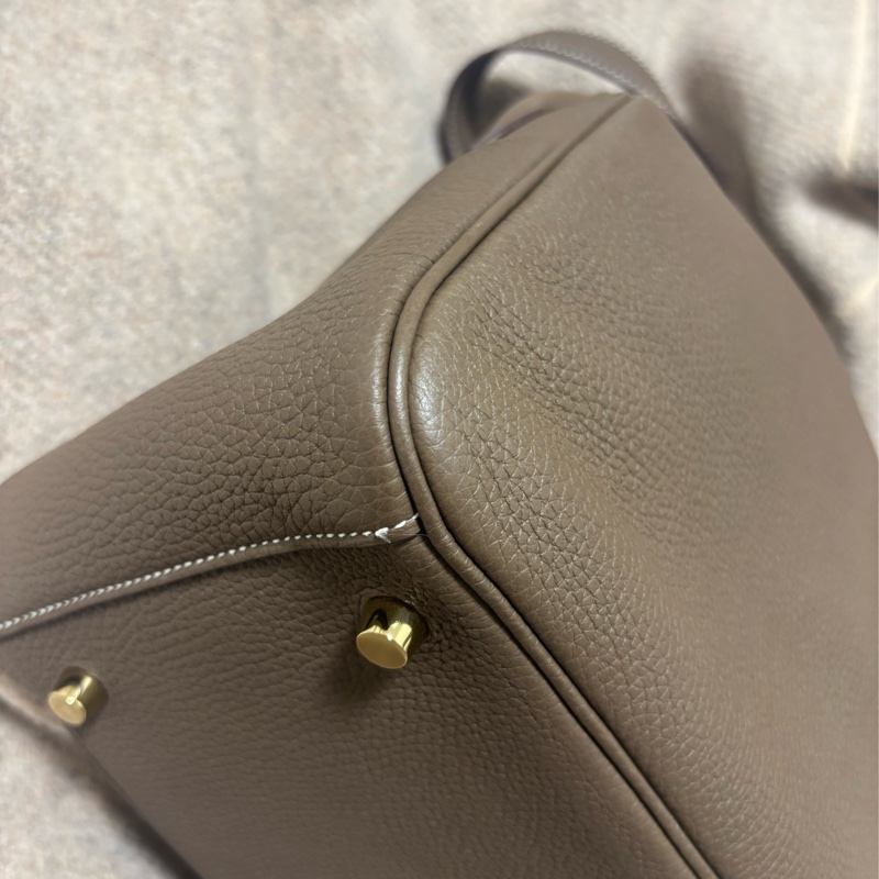 ［二手正貨］Hermes Lindy 26 大象灰金扣-17