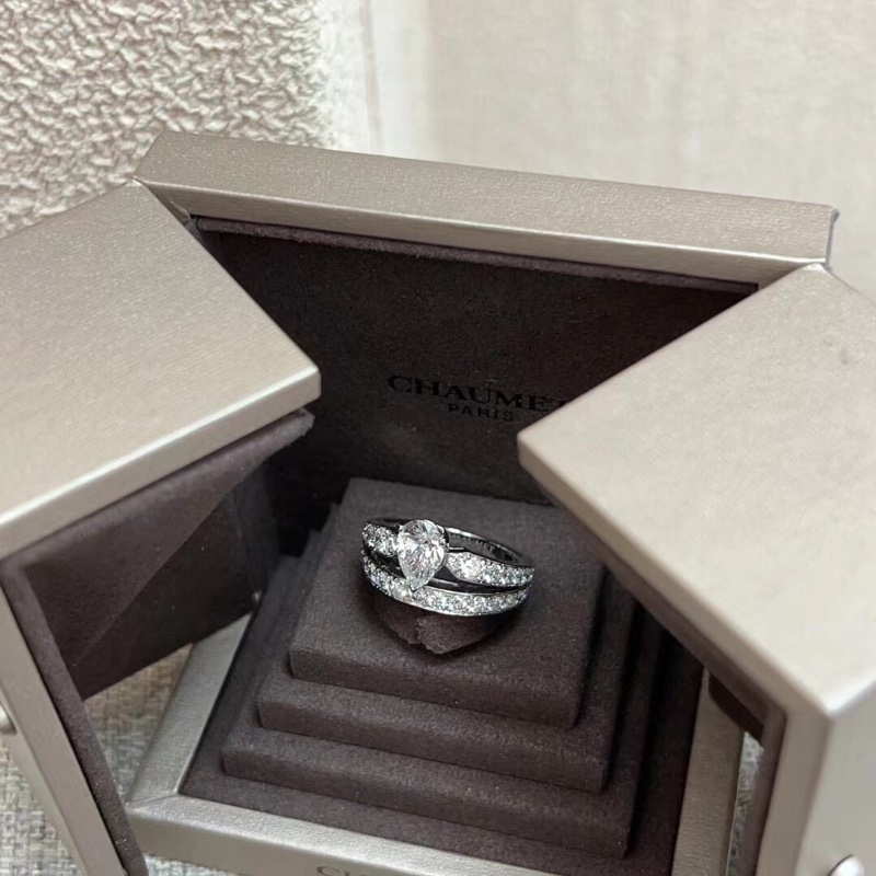 CHAUMET/尚美巴黎 JOSEPHINE加冕•愛系列冠冕白金滿鑽1克拉鑽戒 ，主鑽：1.03，最g等級D色，最g淨度if完全無瑕，2016年購入 尺碼已在專櫃改成52號-2