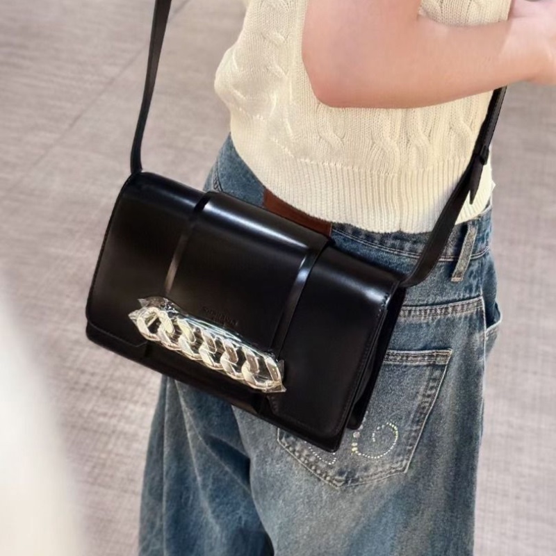 Givenchy Infinity Flag Box皮 黑銀肩背包25*16cm  95新 配件塵袋-0