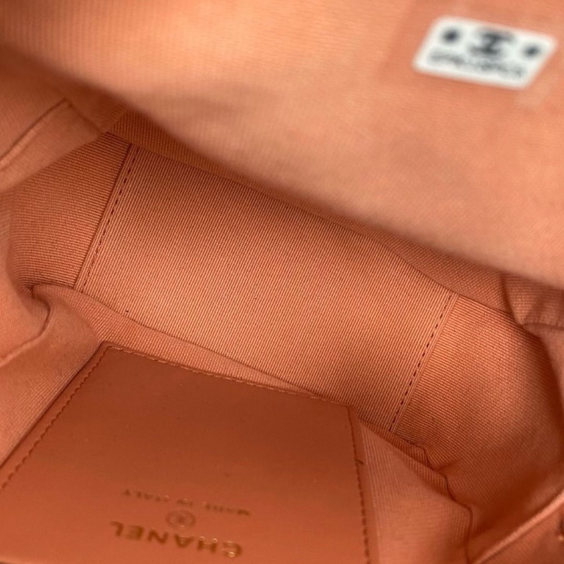 Chanel 毛呢mini後背包紫色帶細閃 金扣 13*17*7 95新 配件塵袋-3