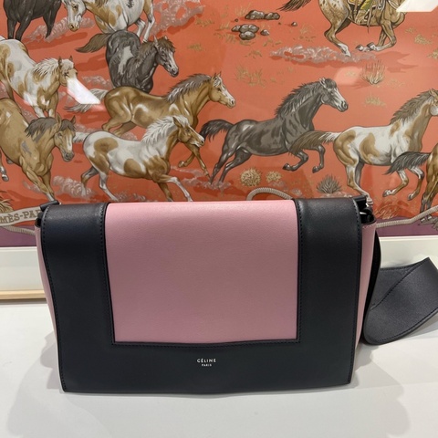 賽琳/Celine  prame 粉拼黑 95新 牛皮 25 x10.5 x15 🈚附件