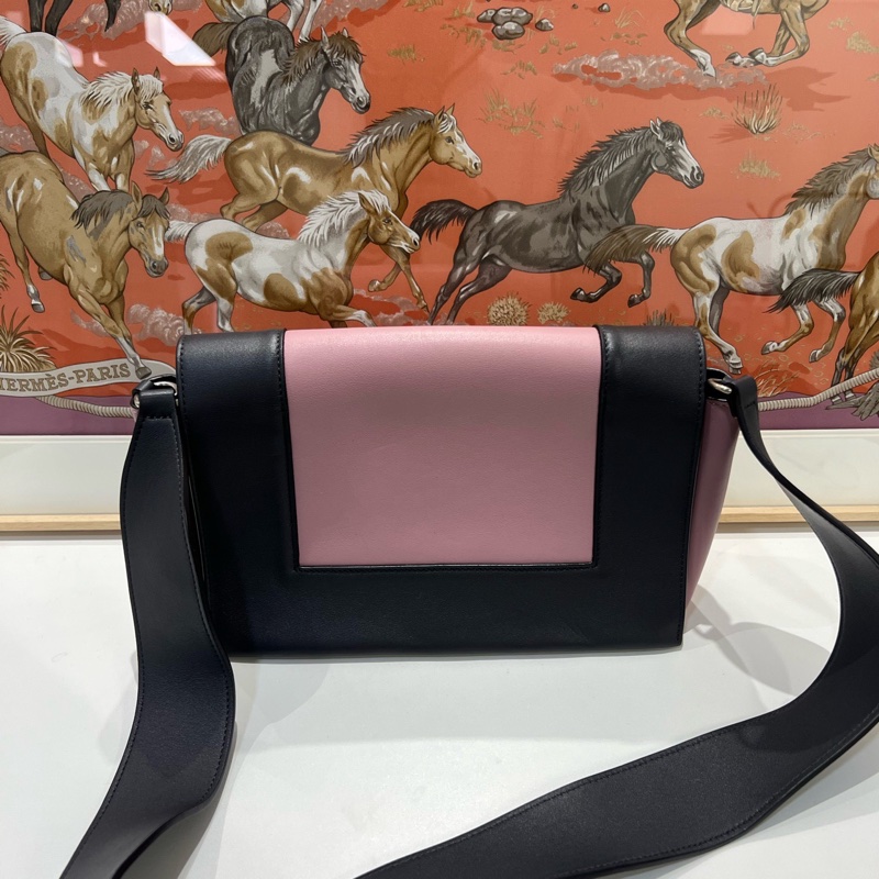 賽琳/Celine  prame 粉拼黑 95新 牛皮 25 x10.5 x15 🈚附件-2