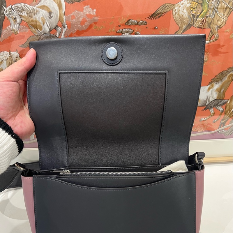 賽琳/Celine  prame 粉拼黑 95新 牛皮 25 x10.5 x15 🈚附件-7