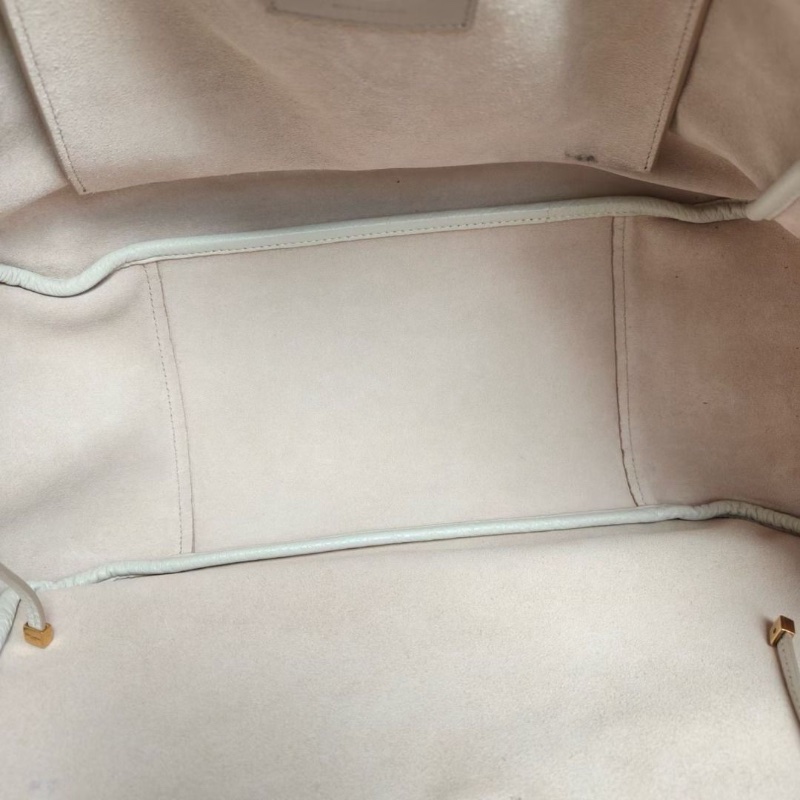 YSL 白金Hobo腋下包大號 白色金扣牛皮 33*26*14  9新 配件塵袋-3