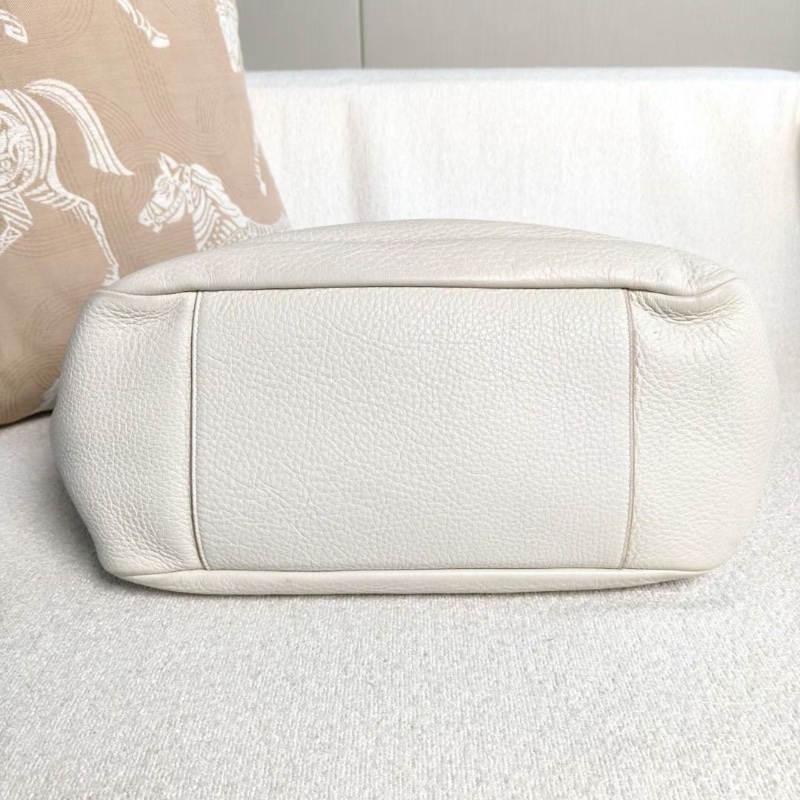 YSL 白金Hobo腋下包大號 白色金扣牛皮 33*26*14  9新 配件塵袋-5