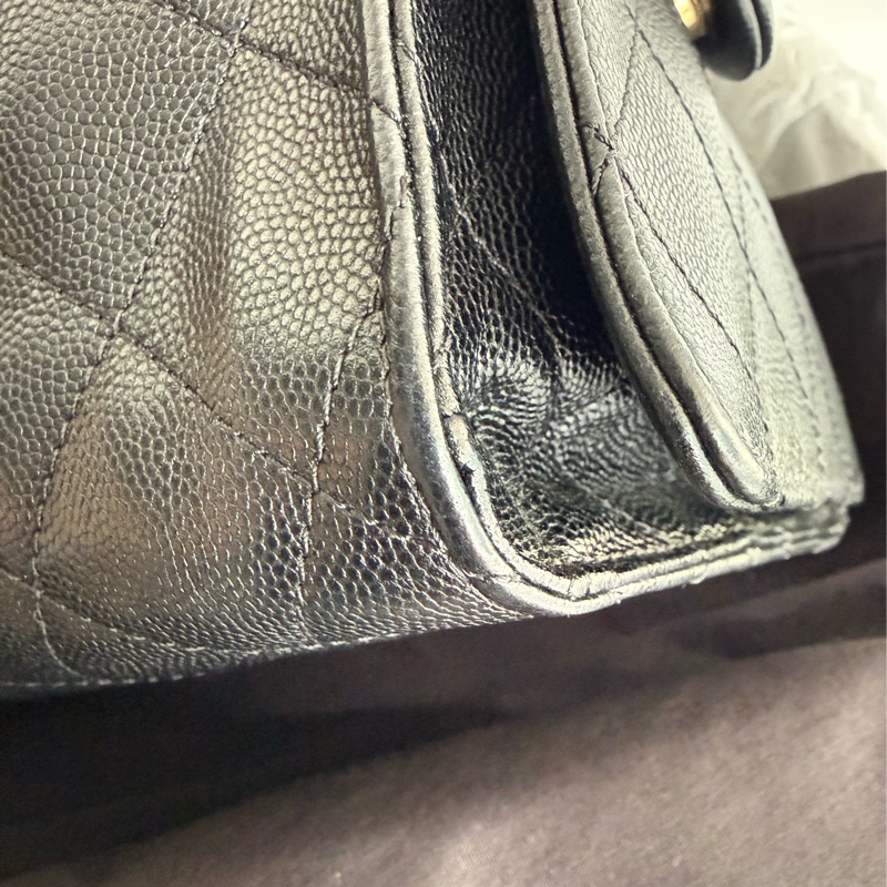 極新CHANEL黑色荔枝皮金鏈25 Bag小號AS5293-7