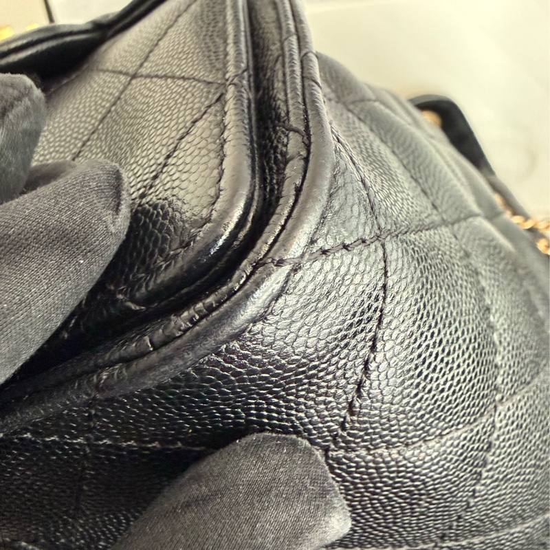 極新CHANEL黑色荔枝皮金鏈25 Bag小號AS5293-9