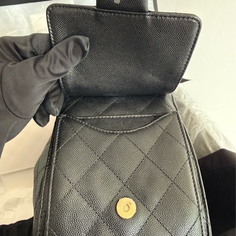 極新CHANEL黑色荔枝皮金鏈25 Bag小號AS5293-11