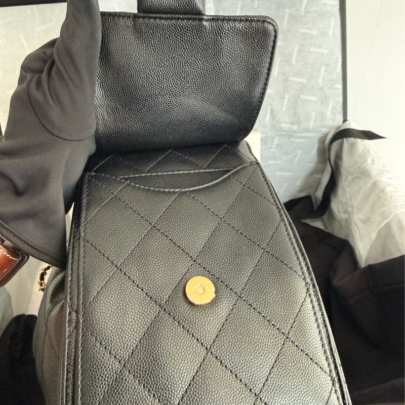 極新CHANEL黑色荔枝皮金鏈25 Bag小號AS5293-12
