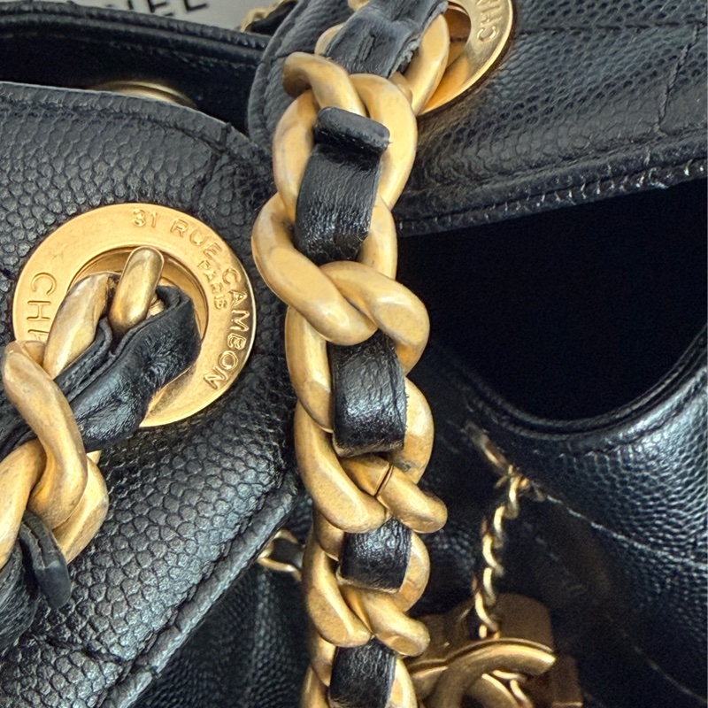 極新CHANEL黑色荔枝皮金鏈25 Bag小號AS5293-19