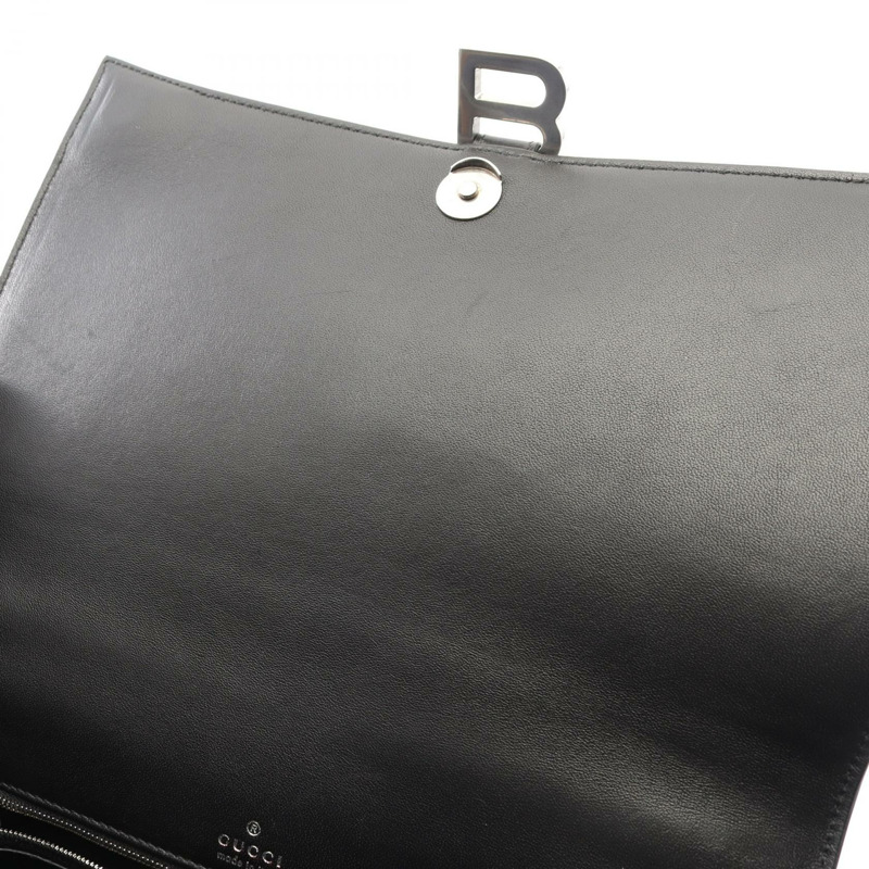 GUCCI BALENCIAGA Flora Hourglass 手提包 681696 帆布皮革 白色 黑色 二手-8