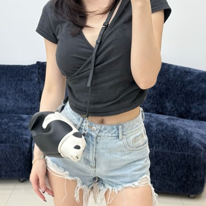 LOEWE 黑白熊貓Panda mini bag 肩背斜背包10*10*9.5 9新 配件塵袋吊牌-0