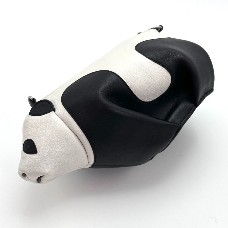 LOEWE 黑白熊貓Panda mini bag 肩背斜背包10*10*9.5 9新 配件塵袋吊牌-5