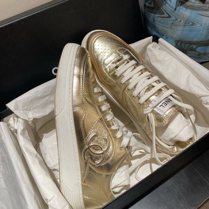 Chanel 24C香檳金色金角大王 空軍一號板鞋 38碼 附件：盒子-1