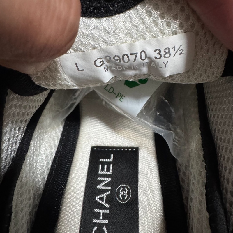 Chanel香奈兒徽標運動鞋 雙c休閒鞋 女款 白灰色 38.5碼-4