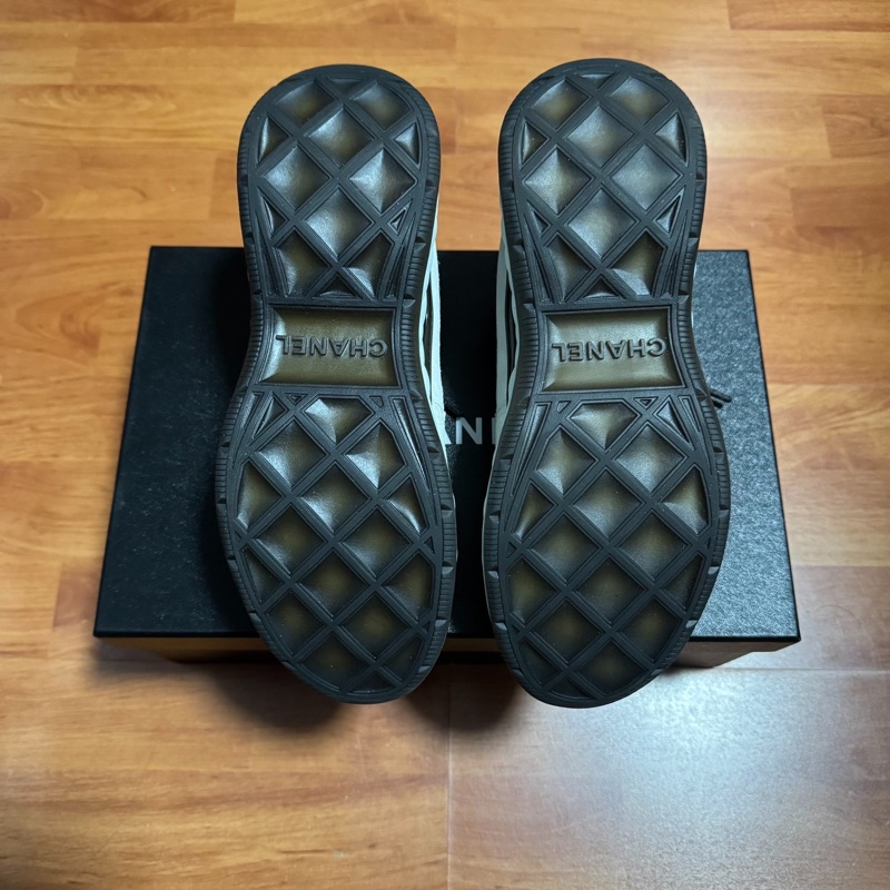 Chanel香奈兒徽標運動鞋 雙c休閒鞋 女款 白灰色 38.5碼-8