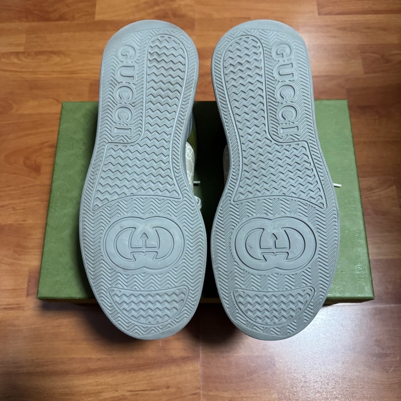 Gucci正品古馳Chunky B餅乾鞋 板鞋 男款 白藍綠 43碼-8