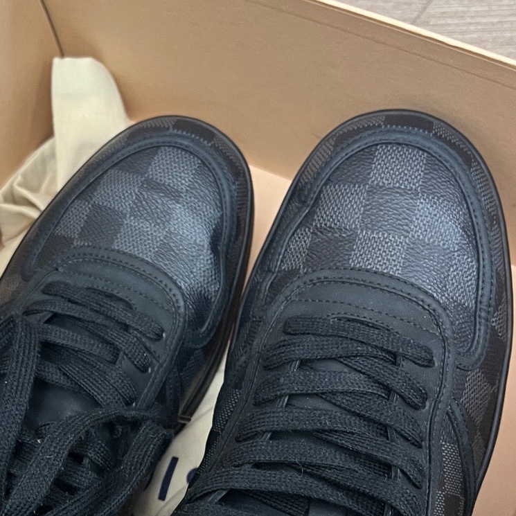 Louis Vuitton黑棋盤格高幫男鞋 8碼 42碼 附件：塵袋-4