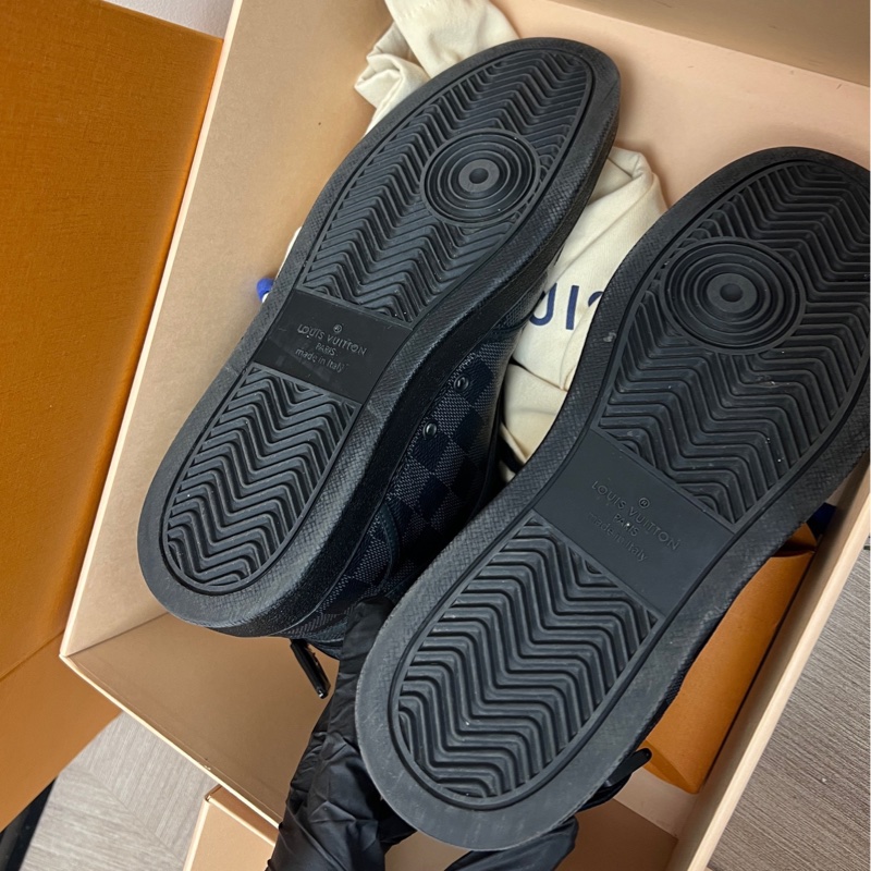 Louis Vuitton黑棋盤格高幫男鞋 8碼 42碼 附件：塵袋-5