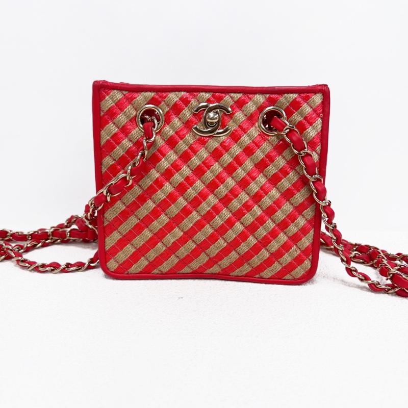 Chanel • 稀有拉菲草編織托特包 可斜背-1