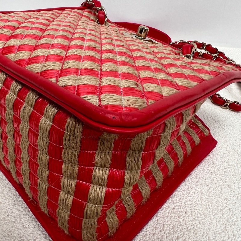 Chanel • 稀有拉菲草編織托特包 可斜背-4