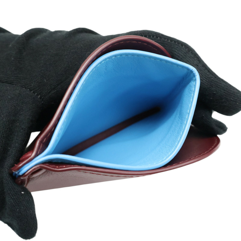 紅/藍色 羊皮 卡片夾【BOTTEGA VENETA BV 寶緹嘉】-2