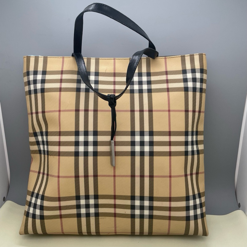 Burberr博柏利格紋手提包 電腦包 旅行包 尺寸:35✖️33✖️12cm 🈚附件-0