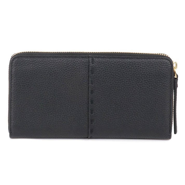 快速出貨!【TORY BURCH】縫線ㄇ型拉鍊長夾-黑色-2