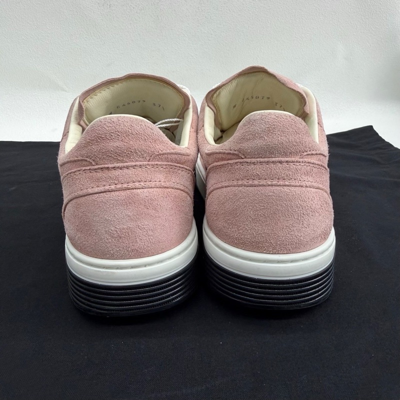 CHANEL香奈兒 麂皮雙C大logo 絨面革 女款 粉色 37.5碼-4