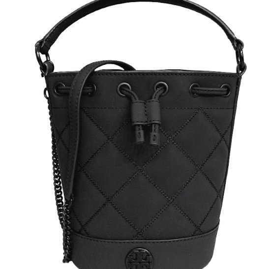 快速出貨！【TORY BURCH】霧面菱格紋兩用水統包-黑色-2