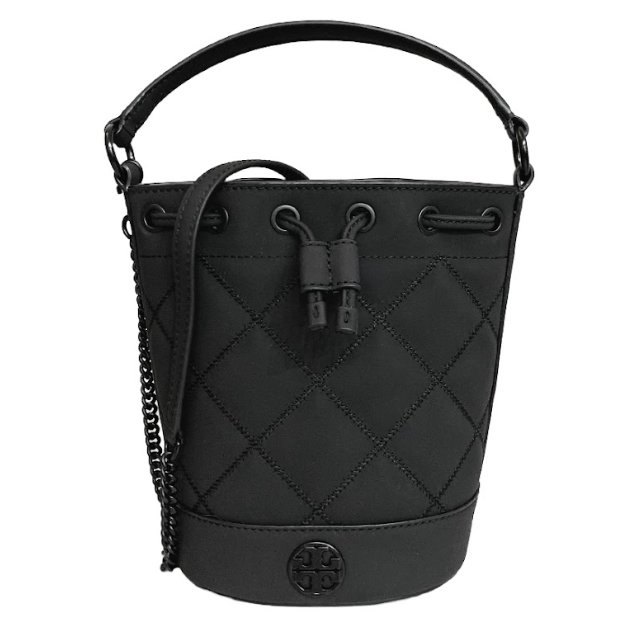 快速出貨！【TORY BURCH】霧面菱格紋兩用水統包-黑色-4