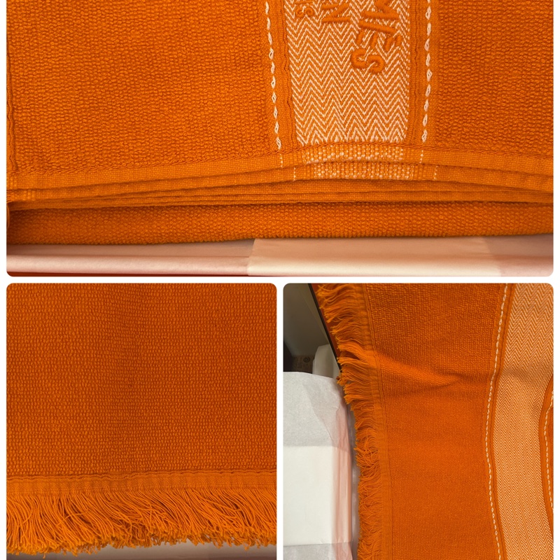 Hermes *100%純棉*經典色沙滩巾 (浴巾 )👩🏻🦰未使用全新品;尺寸約95*140cm-6