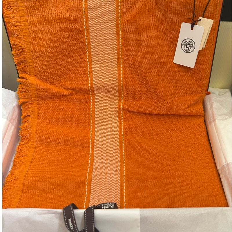 Hermes *100%純棉*經典色沙滩巾 (浴巾 )👩🏻🦰未使用全新品;尺寸約95*140cm-7