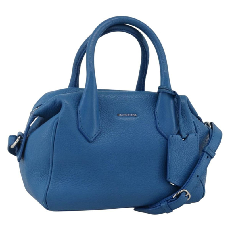 【日本直送】BALENCIAGA Infanta 手提包皮革 2way 藍色銀色 390922 正品 mr2222A-0