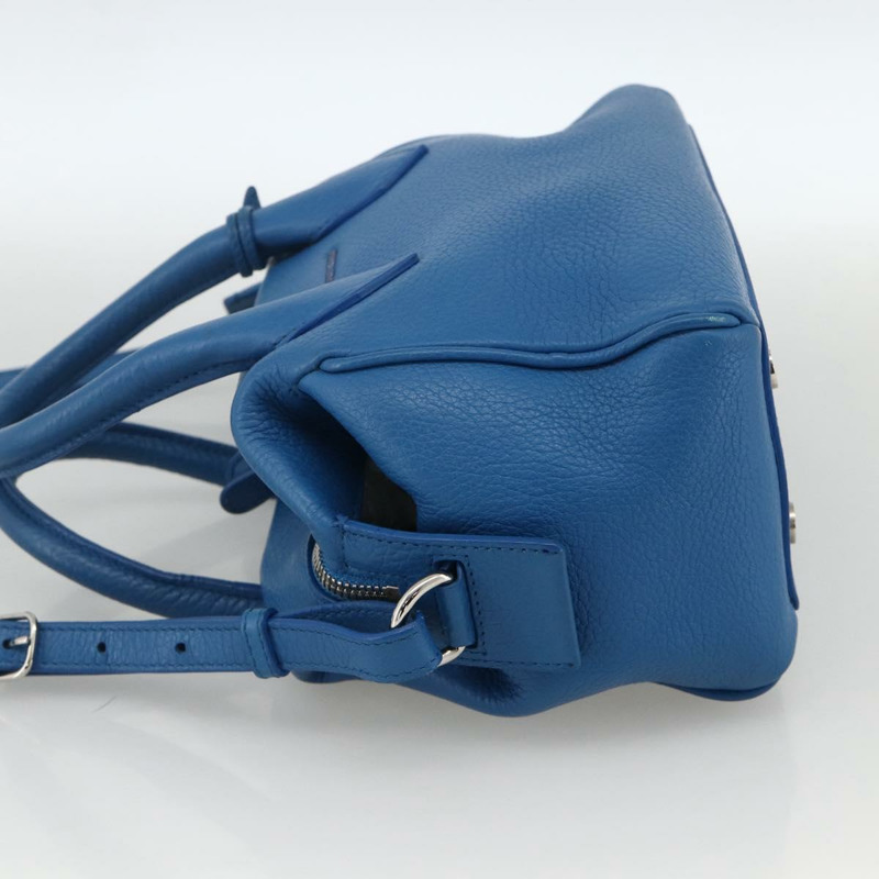 【日本直送】BALENCIAGA Infanta 手提包皮革 2way 藍色銀色 390922 正品 mr2222A-2