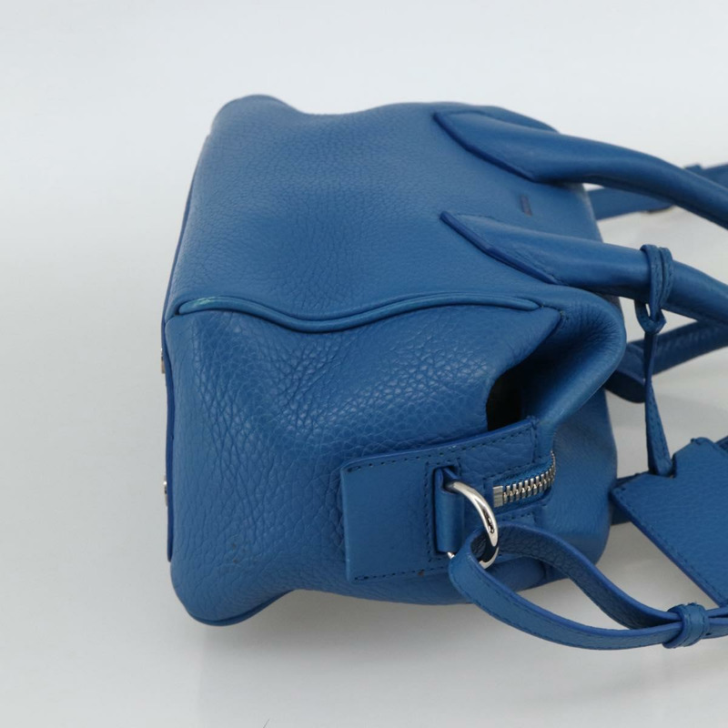 【日本直送】BALENCIAGA Infanta 手提包皮革 2way 藍色銀色 390922 正品 mr2222A-3