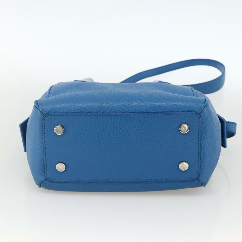 【日本直送】BALENCIAGA Infanta 手提包皮革 2way 藍色銀色 390922 正品 mr2222A-4