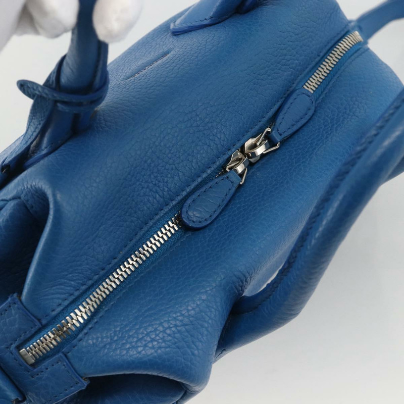 【日本直送】BALENCIAGA Infanta 手提包皮革 2way 藍色銀色 390922 正品 mr2222A-5