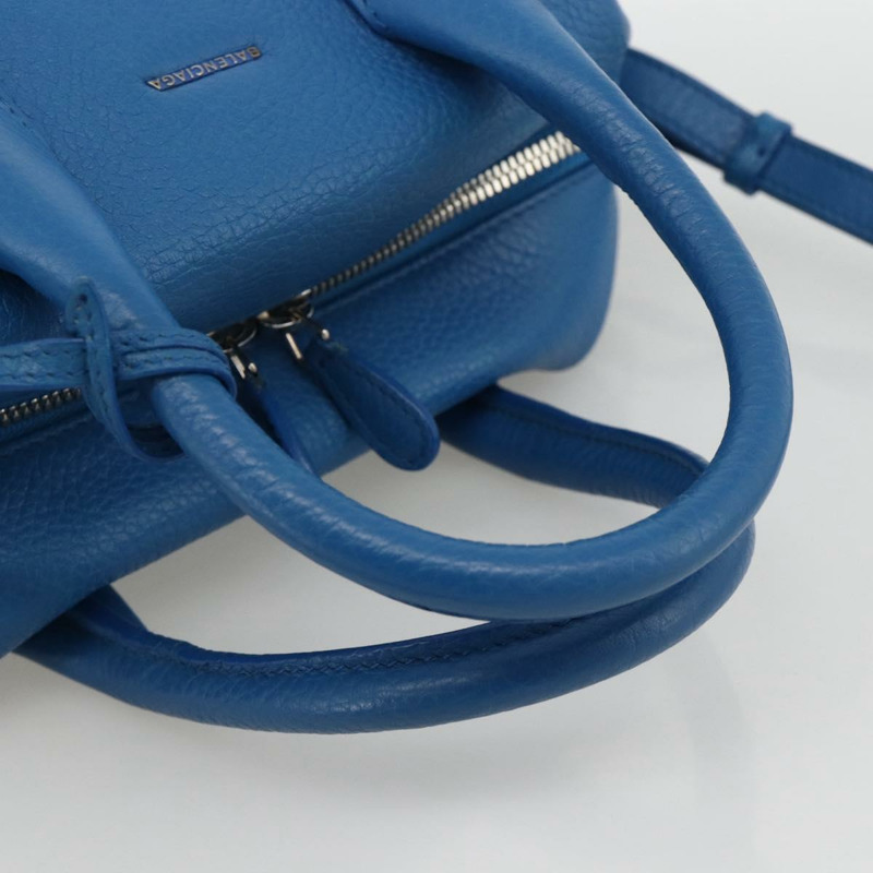 【日本直送】BALENCIAGA Infanta 手提包皮革 2way 藍色銀色 390922 正品 mr2222A-6