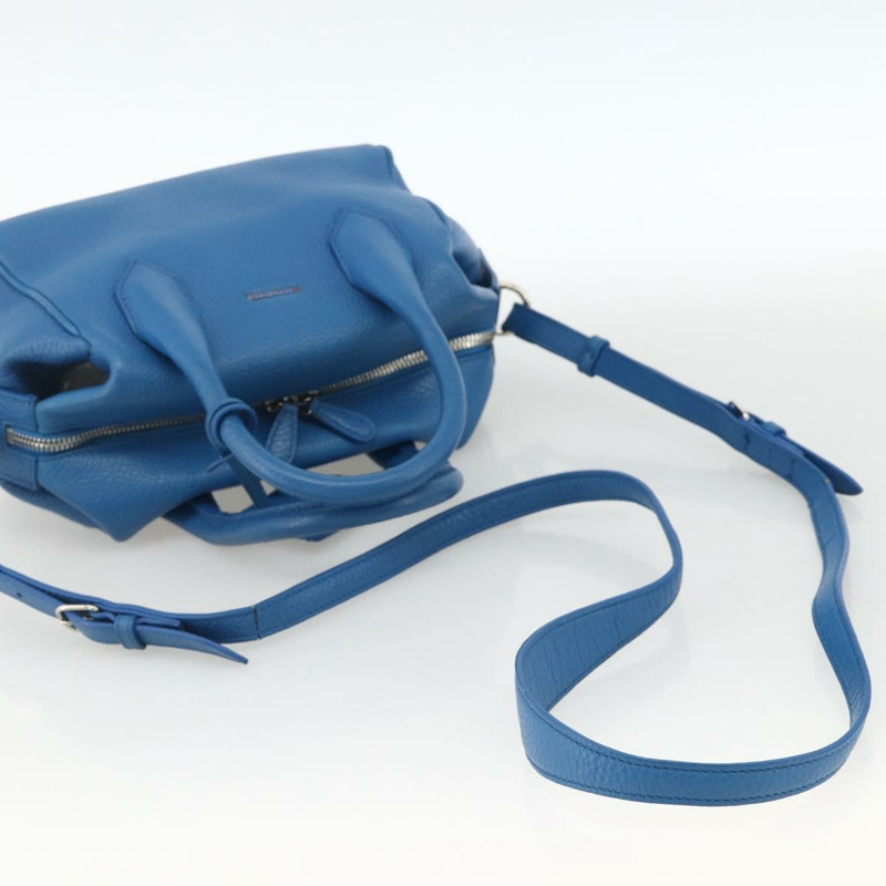 【日本直送】BALENCIAGA Infanta 手提包皮革 2way 藍色銀色 390922 正品 mr2222A-8