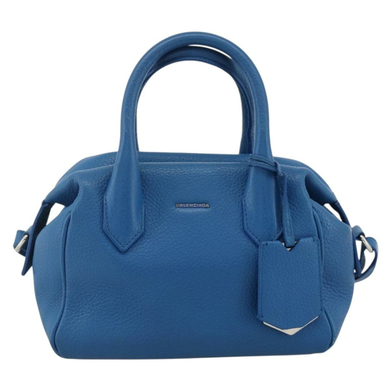 【日本直送】BALENCIAGA Infanta 手提包皮革 2way 藍色銀色 390922 正品 mr2222A-12