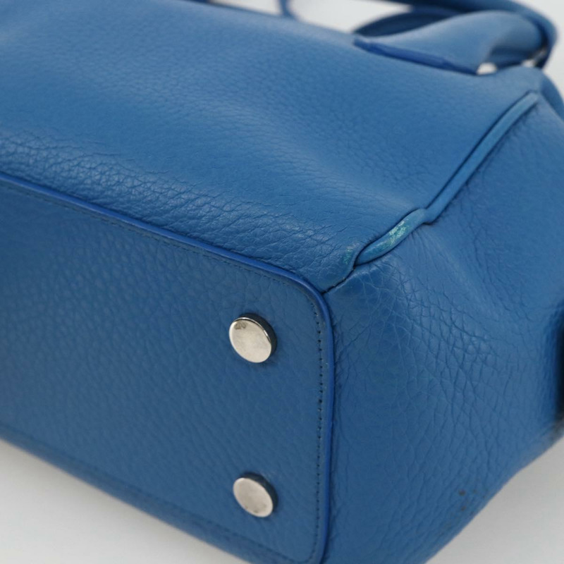 【日本直送】BALENCIAGA Infanta 手提包皮革 2way 藍色銀色 390922 正品 mr2222A-14